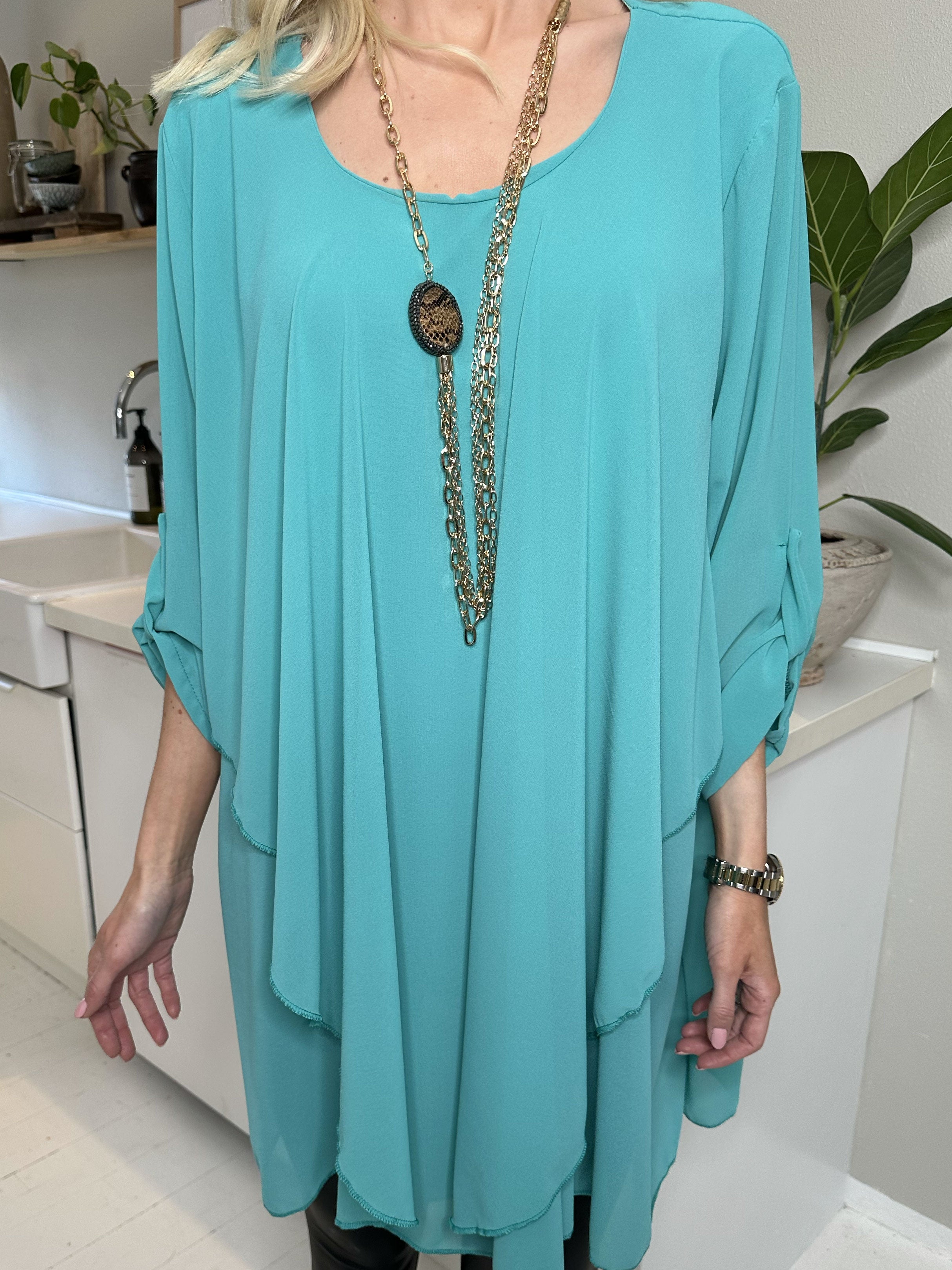 Wanda long sleeve - Tunikakjole i chiffon